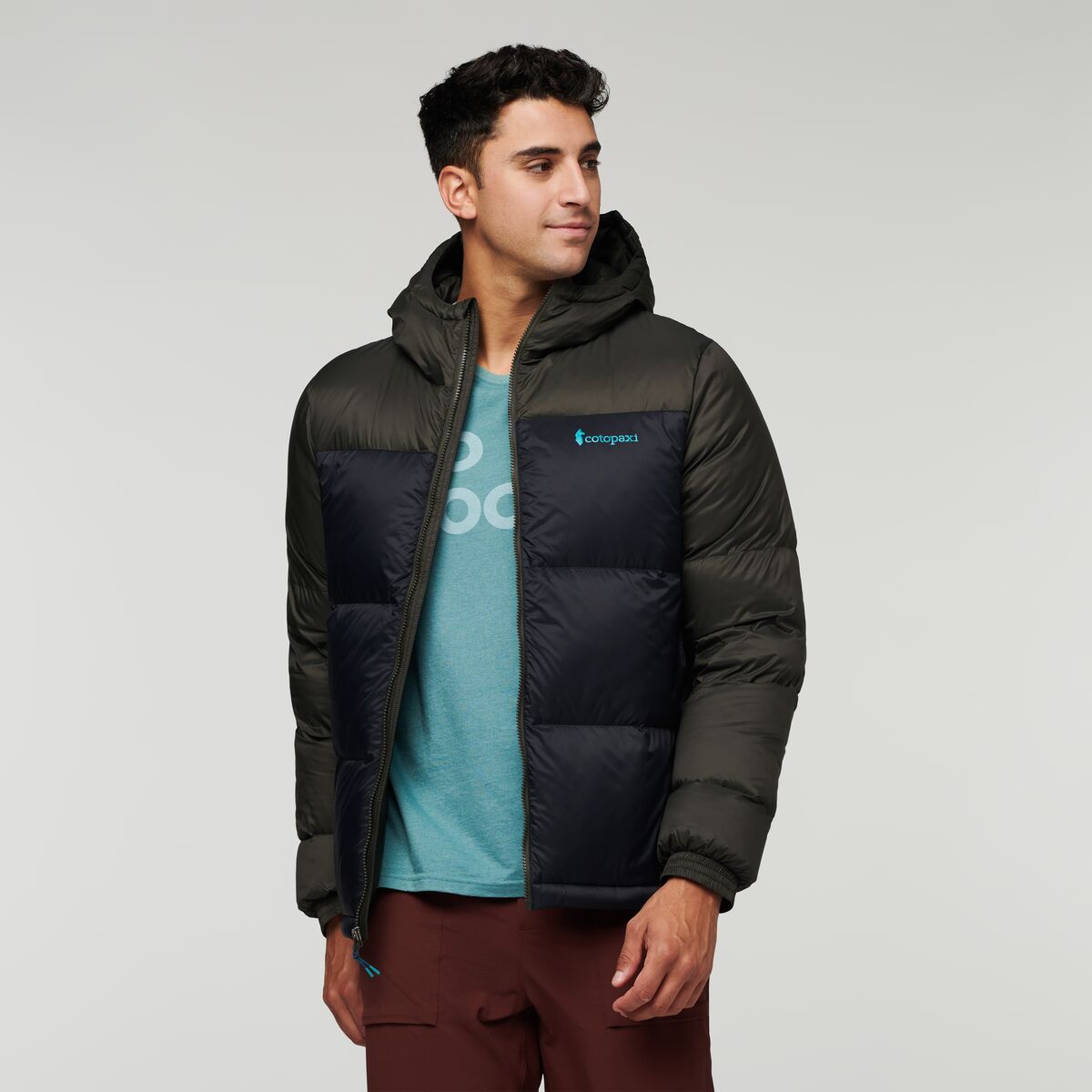 Solazo Hooded Down Jacket  - Iron &amp; Black
