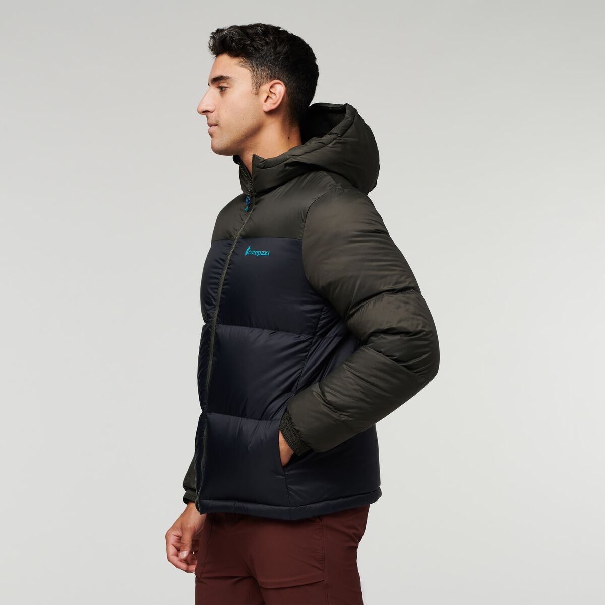 Solazo Hooded Down Jacket  - Iron &amp; Black