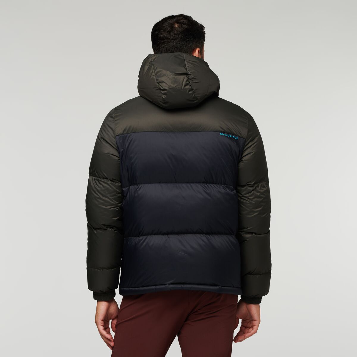 Solazo Hooded Down Jacket  - Iron &amp; Black