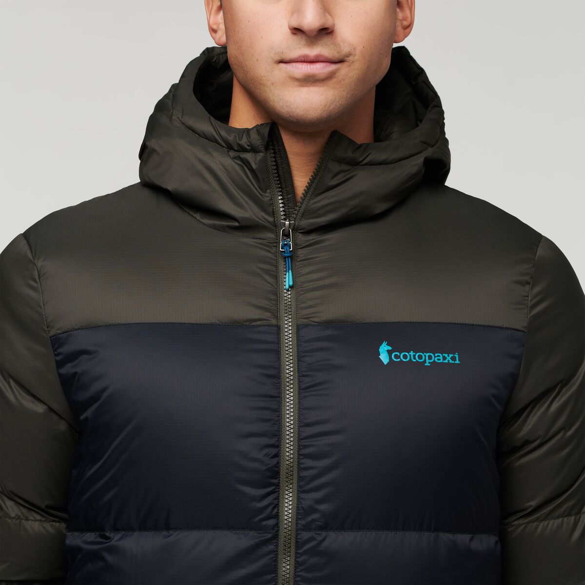 Solazo Hooded Down Jacket  - Iron &amp; Black
