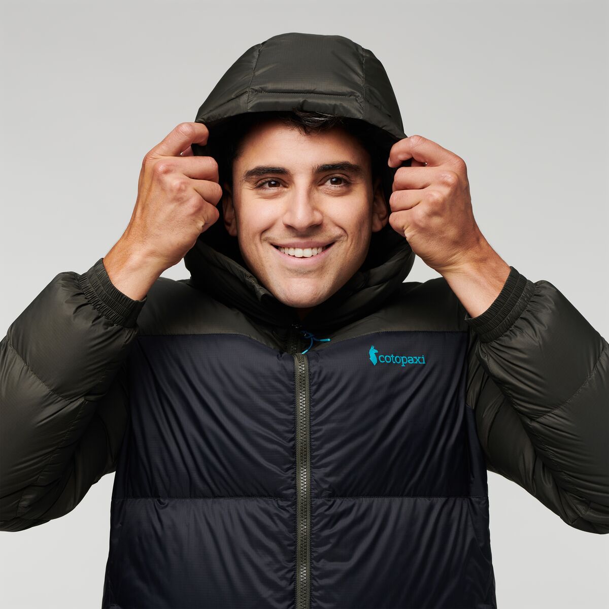 Solazo Hooded Down Jacket  - Iron &amp; Black