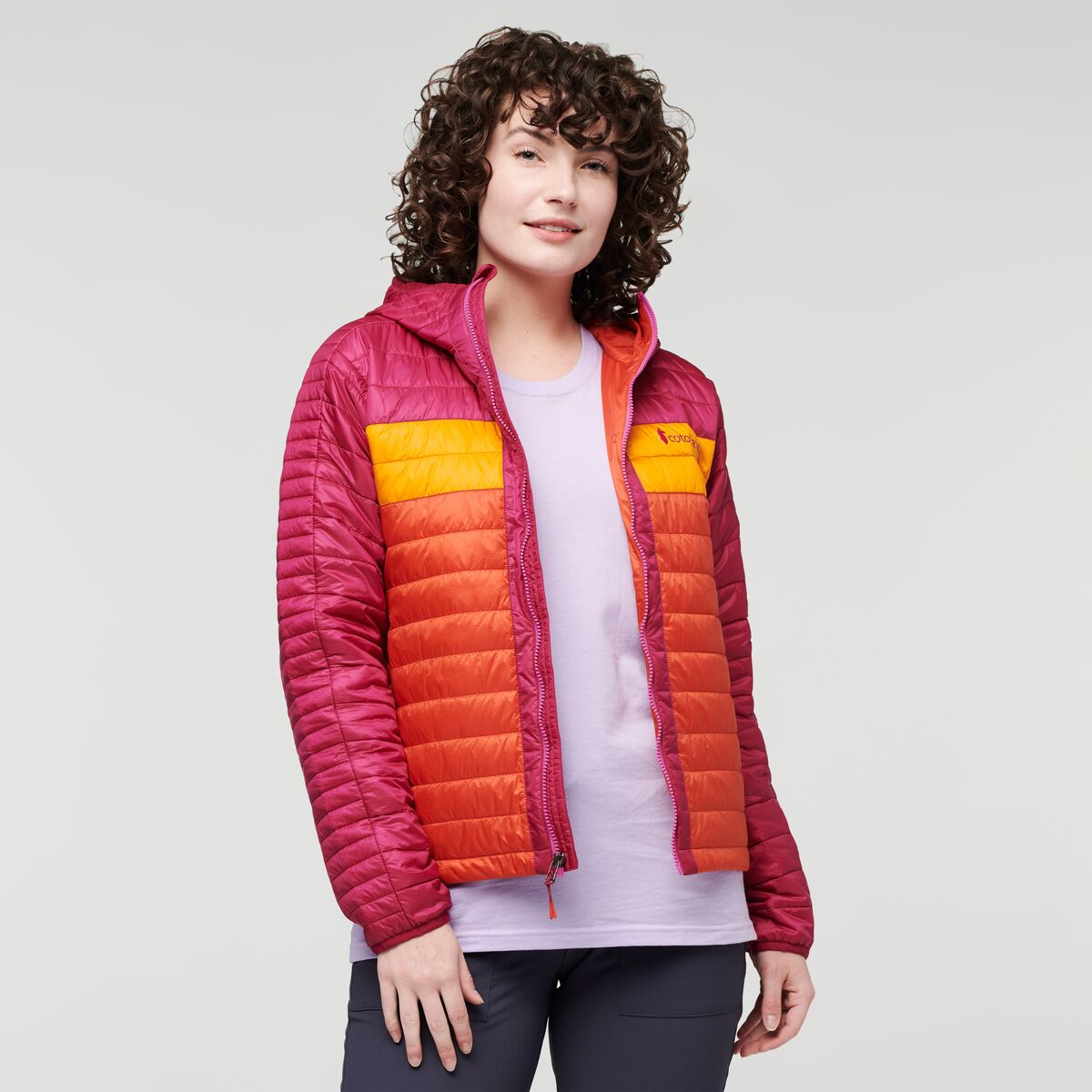 Capa Insulated Hooded Jacket  - Raspberry &amp; Canyon