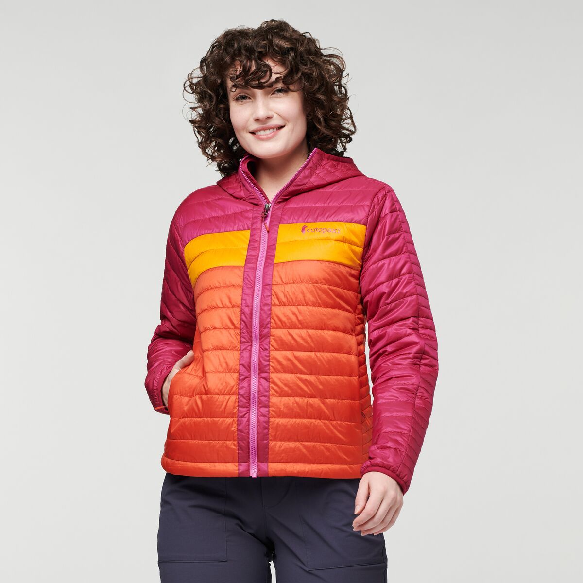Capa Insulated Hooded Jacket  - Raspberry &amp; Canyon