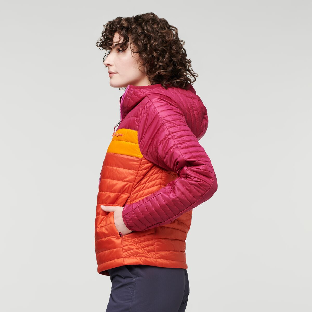 Capa Insulated Hooded Jacket  - Raspberry &amp; Canyon