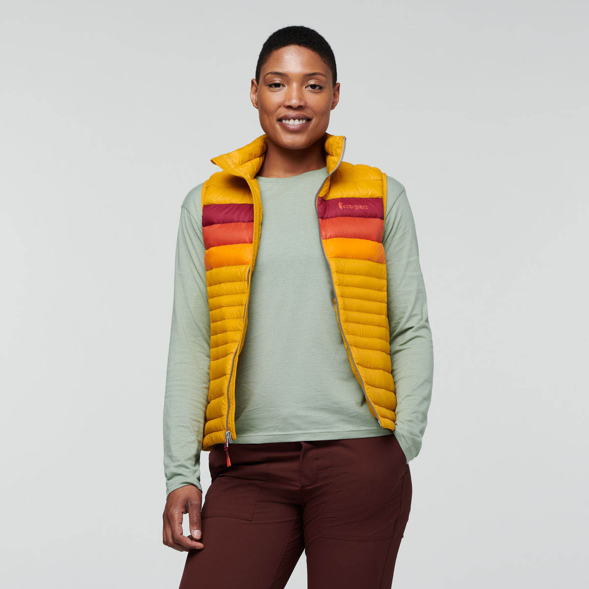 Fuego Down Vest  - Amber Stripes