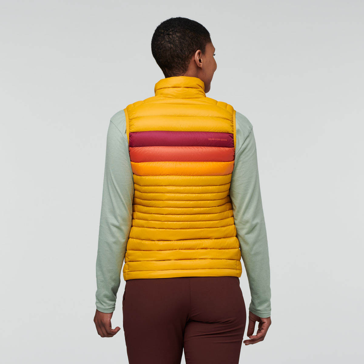 Fuego Down Vest  - Amber Stripes