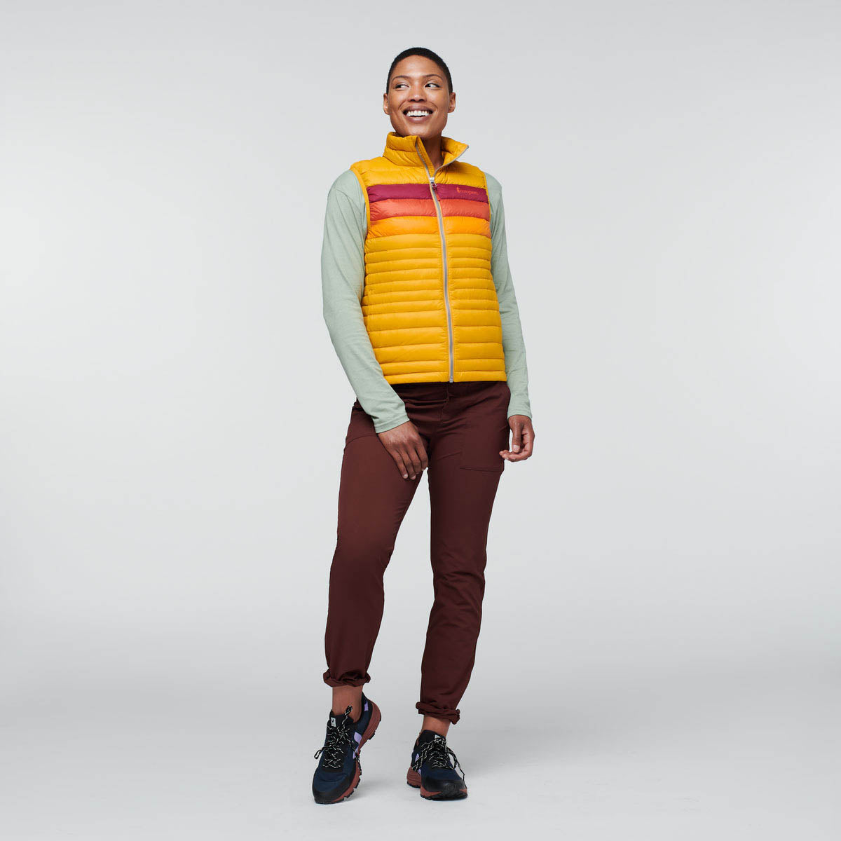 Fuego Down Vest  - Amber Stripes