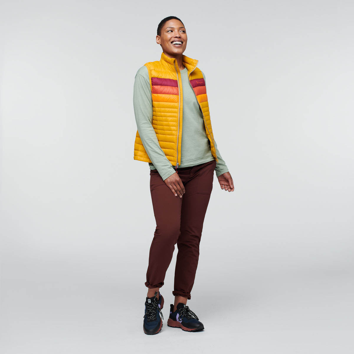 Fuego Down Vest  - Amber Stripes