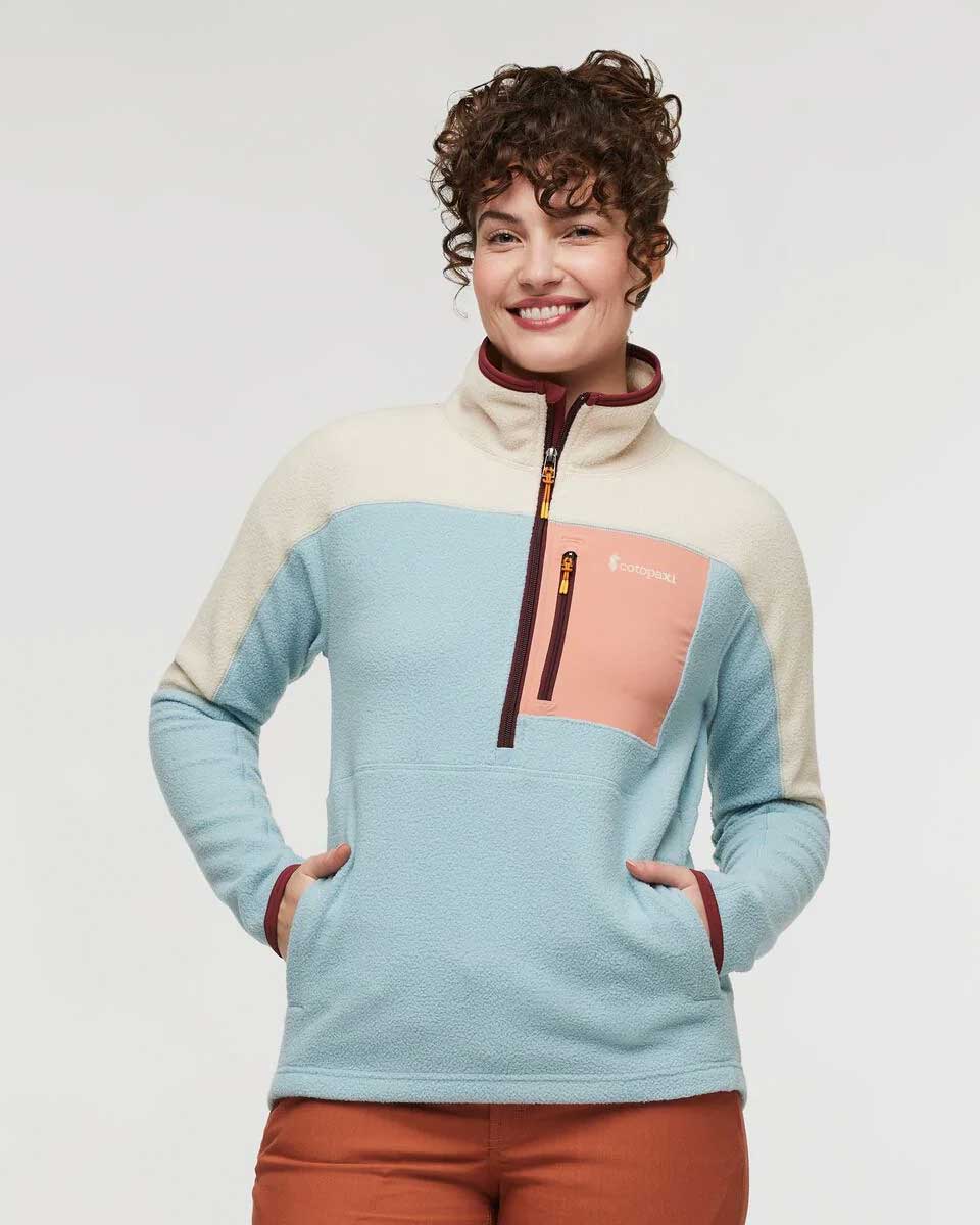 Abrazo Fleece Half-Zip Jacket - Cream/Sea Spray