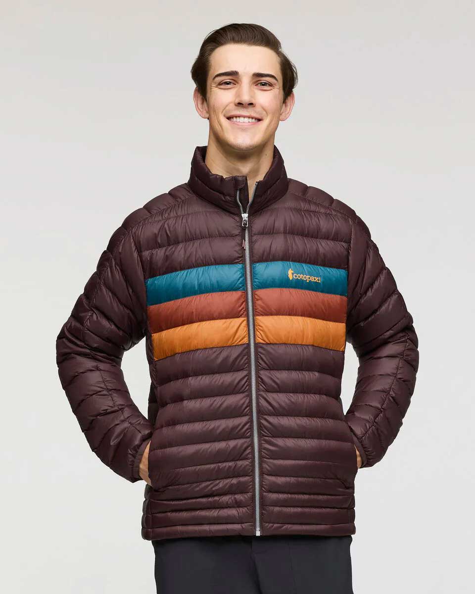 Fuego Down Jacket - Coffee Stripes