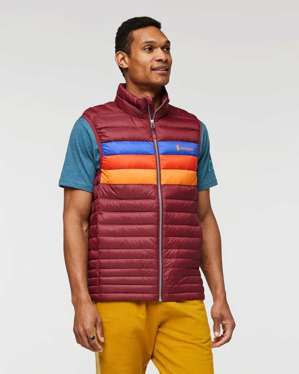 Fuego Down Vest - Burgundy Stripes