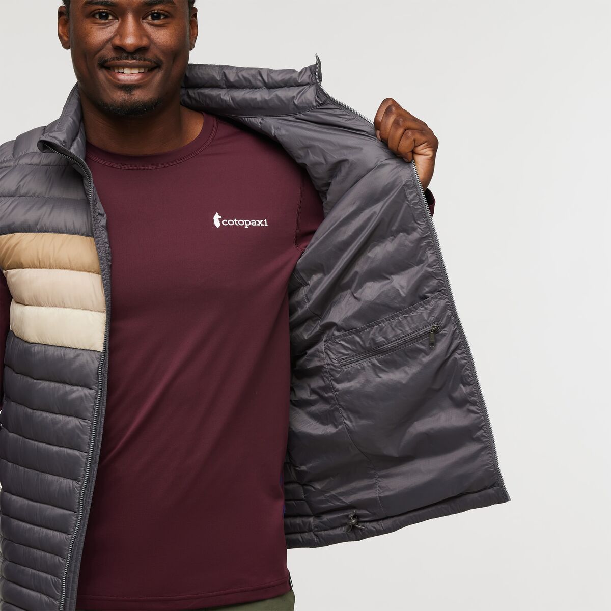 Fuego Down Vest - Cinder Stripes