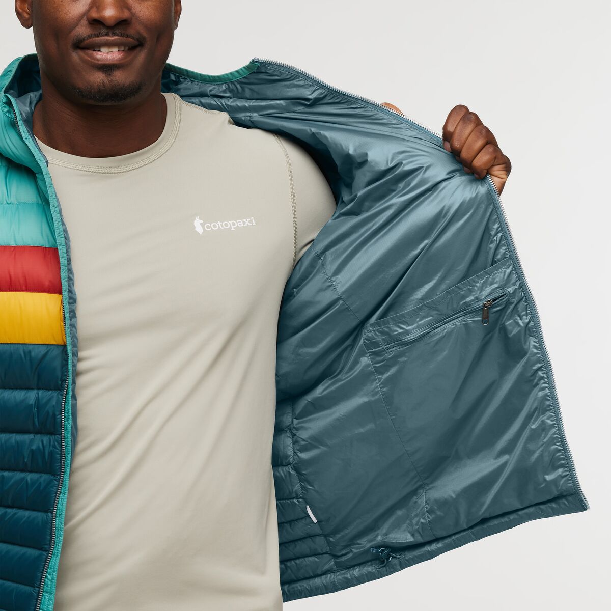 Fuego Down Hooded Jacket  - Coastal/Abyss