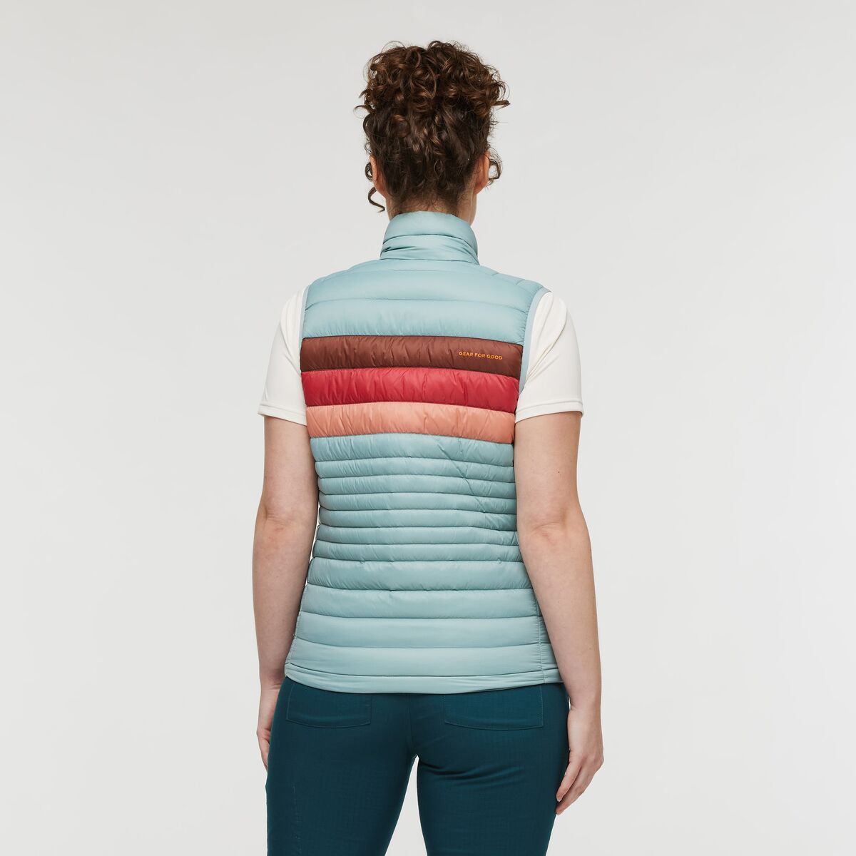 Fuego Down Vest - Sea Spray Stripes