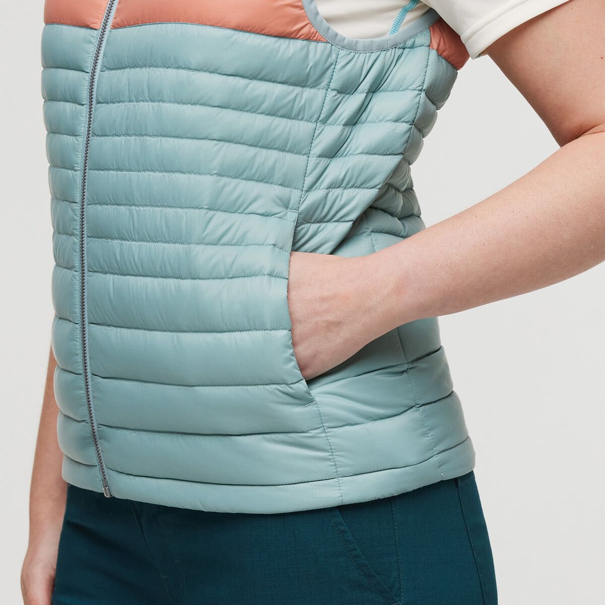 Fuego Down Vest - Sea Spray Stripes