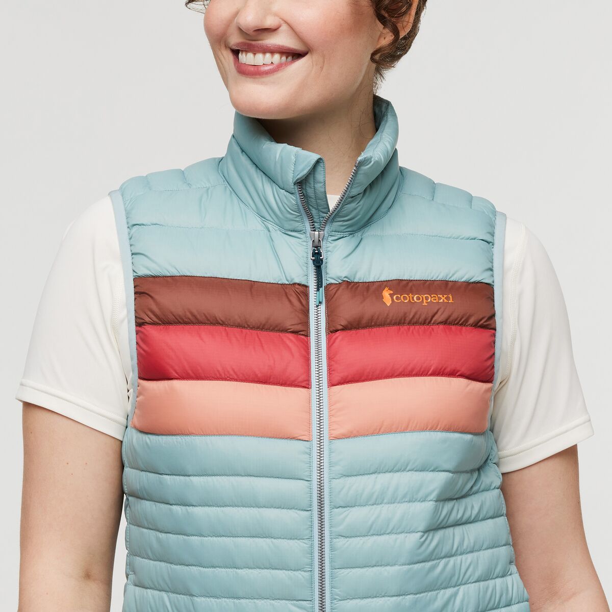 Fuego Down Vest - Sea Spray Stripes