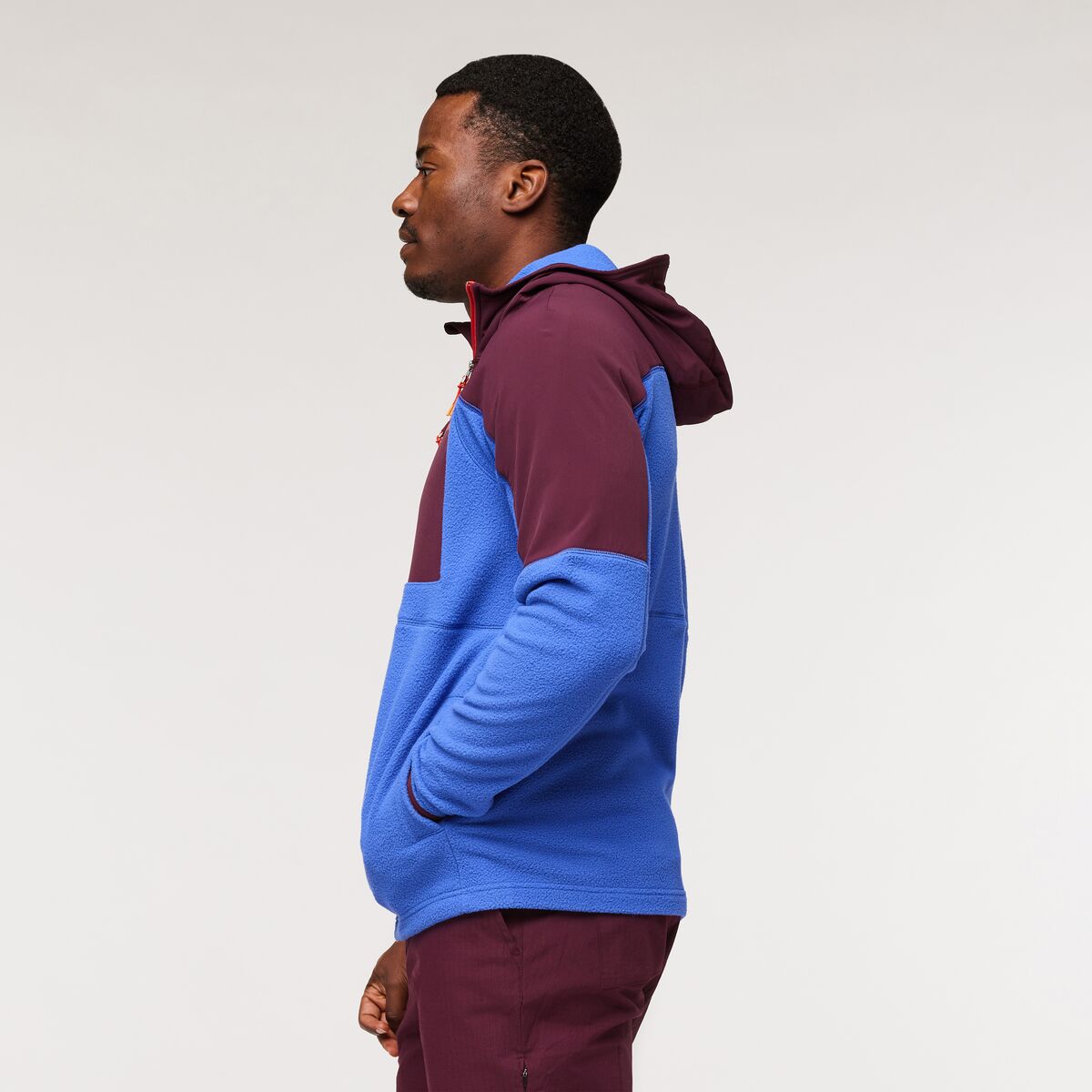 Abrazo Hood FullZip Fleece Jkt - Wine/Blue Violet