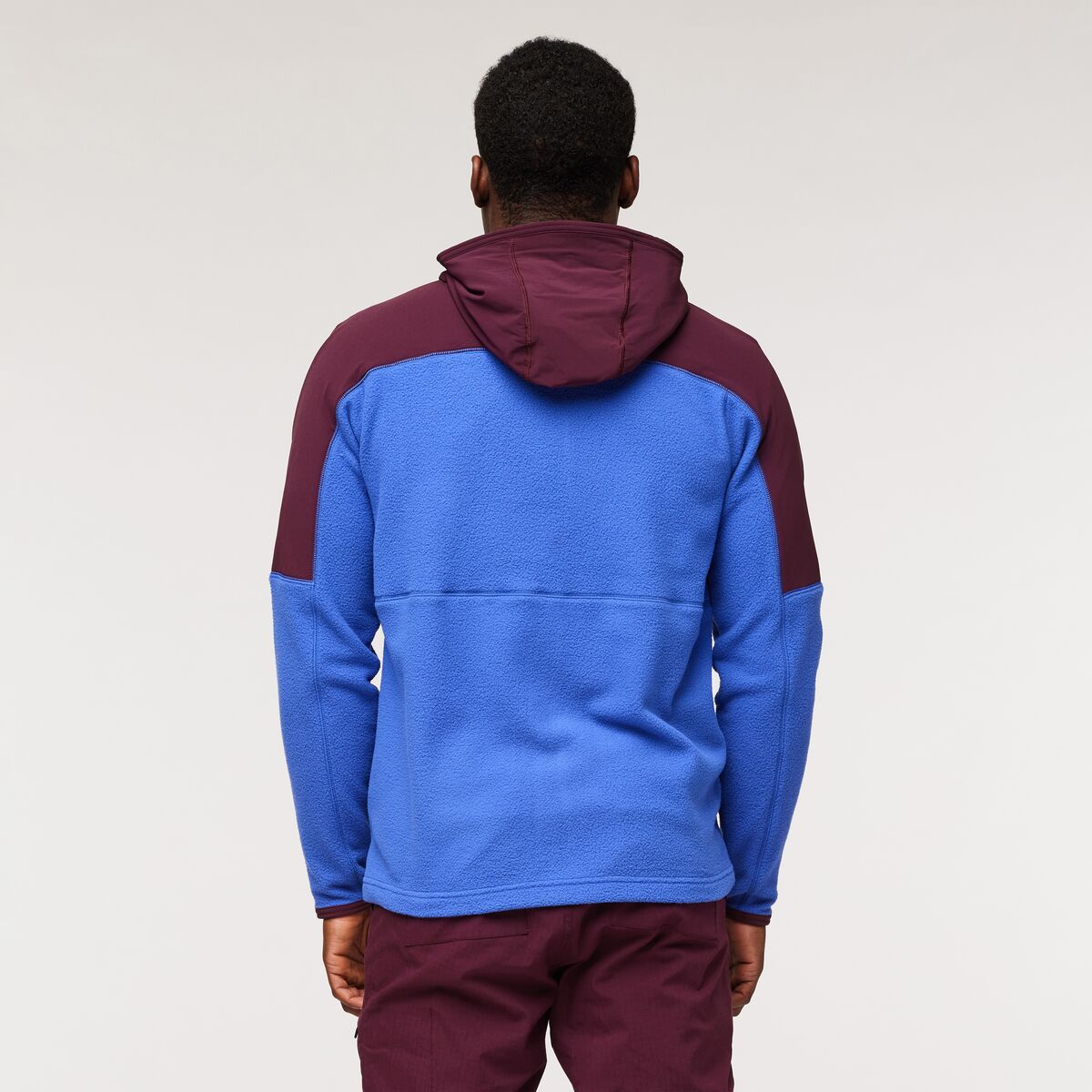 Abrazo Hood FullZip Fleece Jkt - Wine/Blue Violet