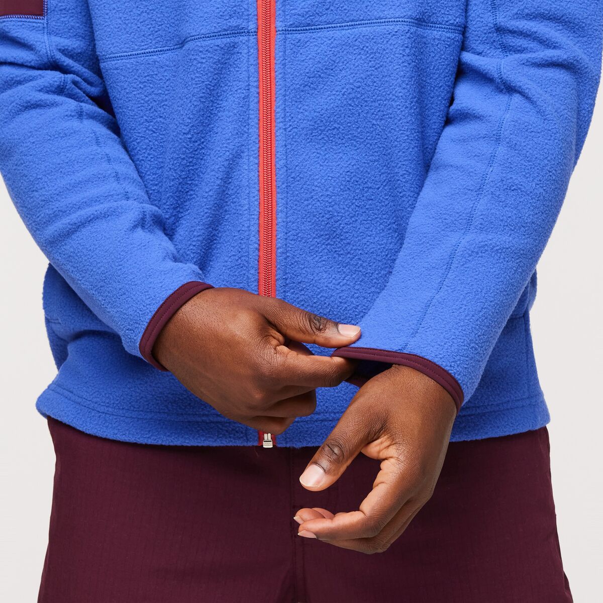 Abrazo Hood FullZip Fleece Jkt - Wine/Blue Violet