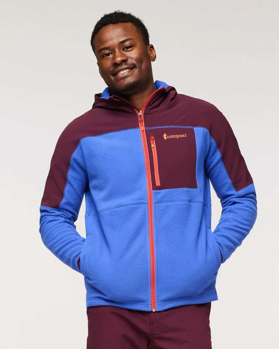 Abrazo Hood FullZip Fleece Jkt  - Wine/Blue Violet