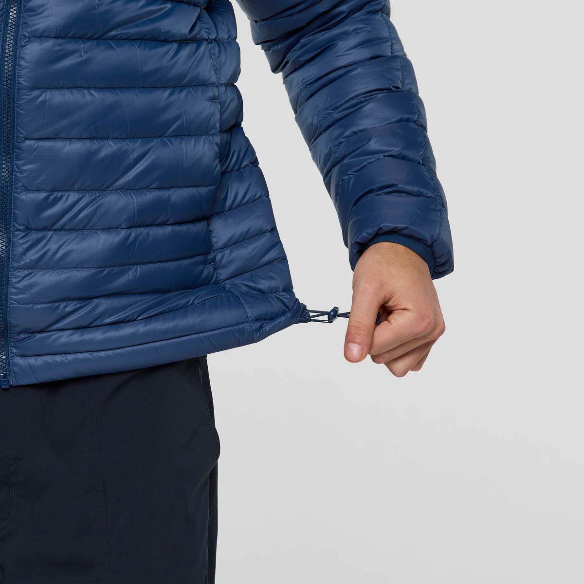Fuego Down Hooded Jacket Men - Deep Sea Stripes