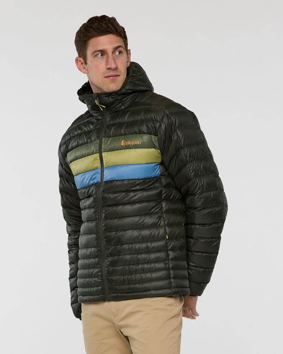 Fuego Down Hooded Jacket Men - Woods Stripes