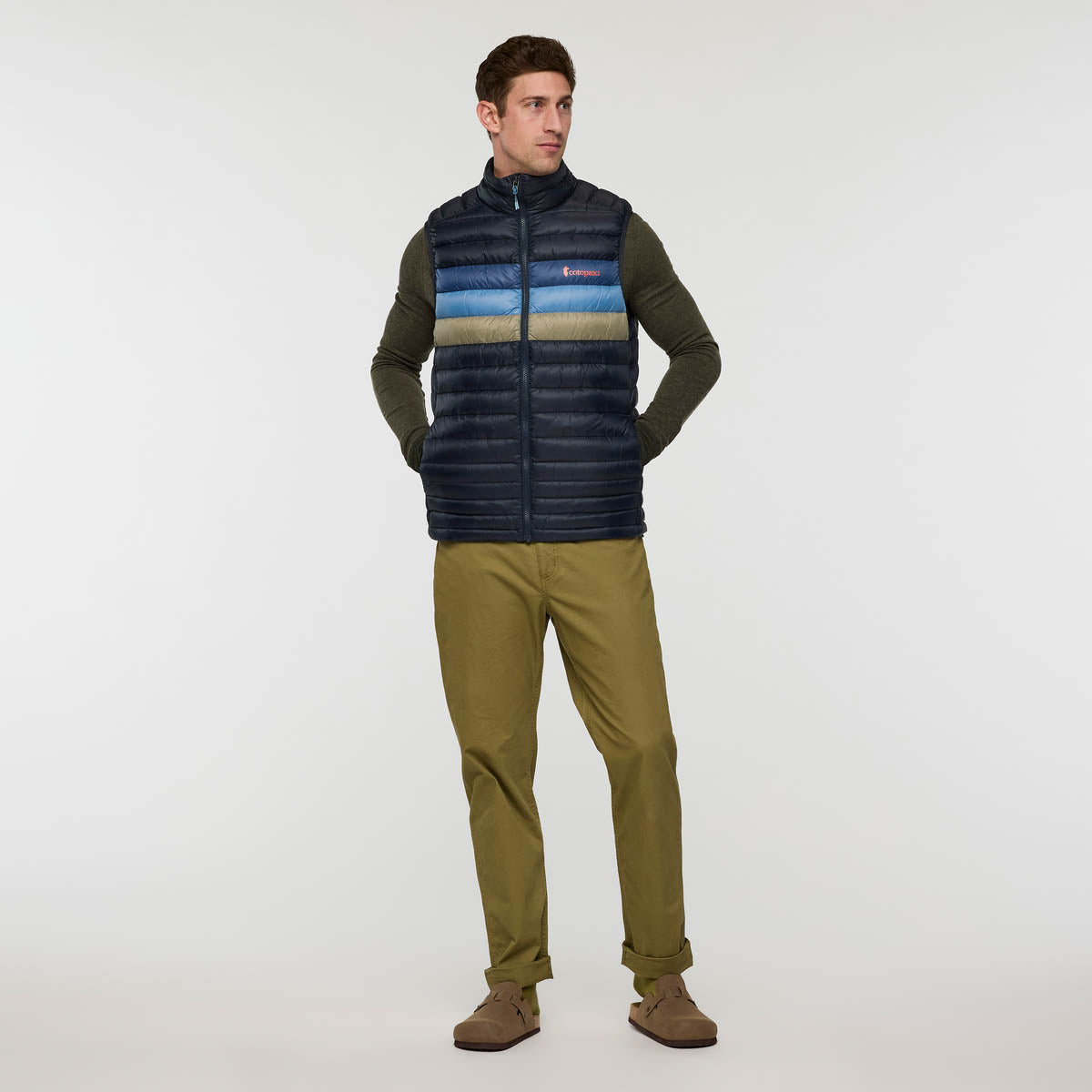 Fuego Down Vest Men - Carbon Stripes