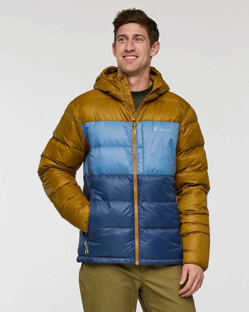 Fuego Max Down Hooded Jacket Men - Bronze/Deep Sea