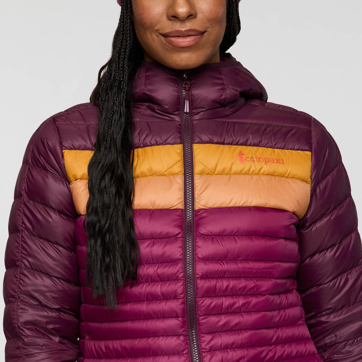 COTF25496W1232BBYJM W Fuego Down Hooded Jacket Blackberry and Jam_005.jpg