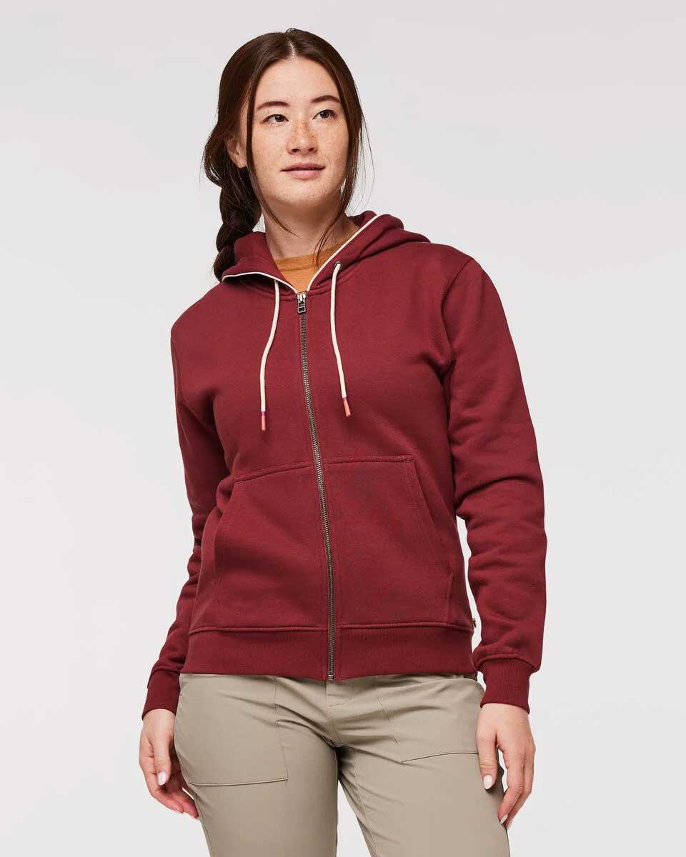 Do Good Organic Full-ZipHoodie  - Burgundy