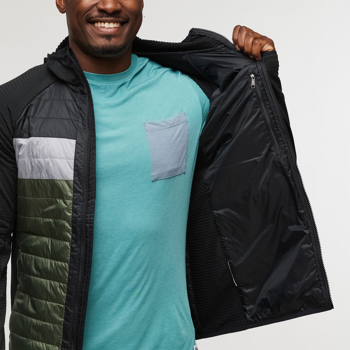 Capa Hybrid Insul. Hooded Jkt Hommes - Noir/Fatigue