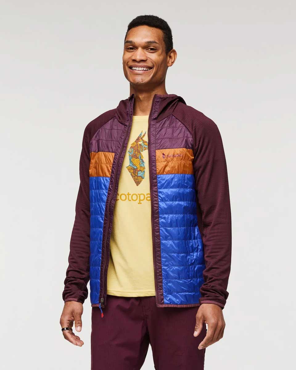 Capa Hybrid Insul. Hooded Jkt Herren - Wine/Blue Violet