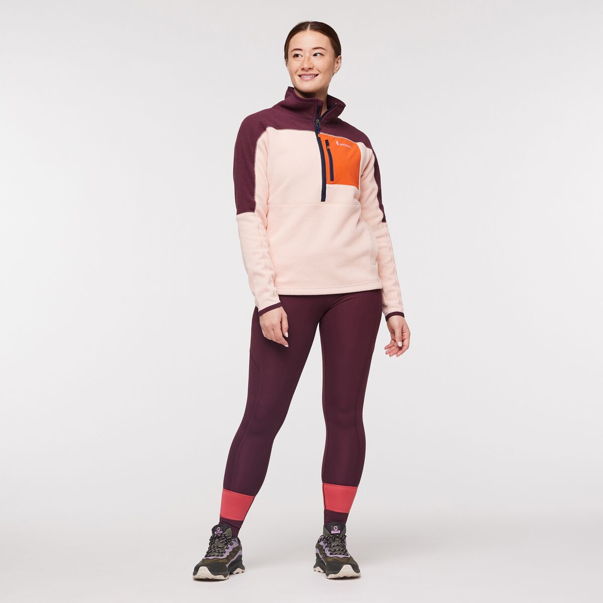 Abrazo Fleece Half-Zip Jacket - Wine/Rosewood